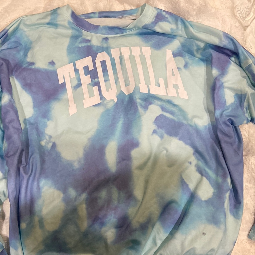 Tequila blue tie dyed top